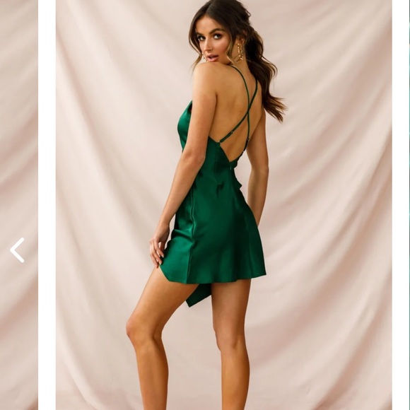 Holiday Dress! Hey Girl Cowl Neck Wrap Front Dress (Forest Green) Selfie Leslie - Picture 2 of 3